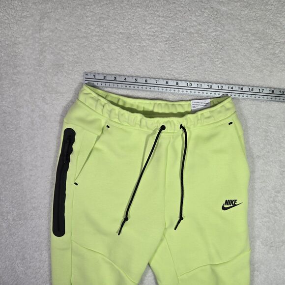 Nike Tech Fleece Jogger Sweatpants Barely Volt HV0959-736 Mens Medium Slim Fit - Picture 8 of 9